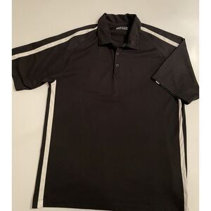 Nike Golf Dri-FIT Polo Shirt Athletic Stripe Detail Black‎ XL